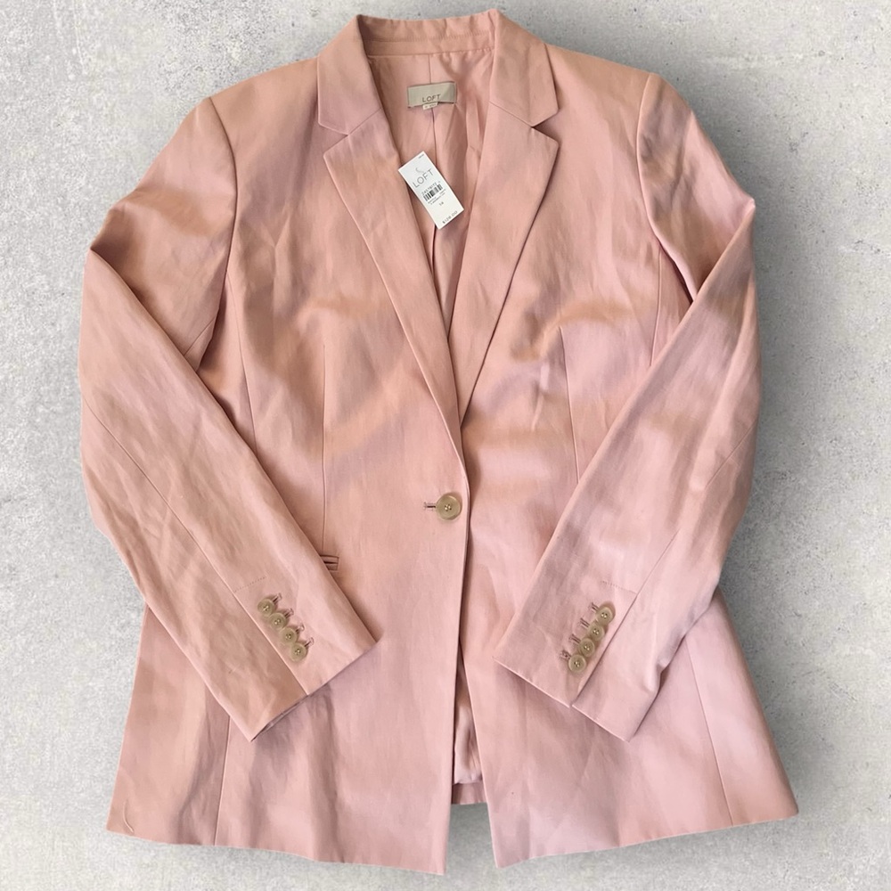 LOFT Women's Pink Blazer Suit Jacket
